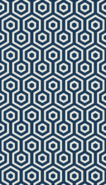 BLUE Hexagone-GéométriquesVintage- MurMurCréation 