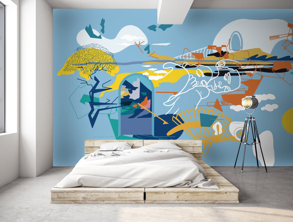 SLEEPING LOVERS par MILLIE - AbstraitCollaboration Artistes - MurMurCréation 