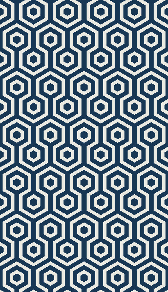 BLUE Hexagone - GéométriquesVintage - MurMurCréation 