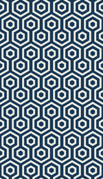 BLUE Hexagone-GéométriquesVintage- MurMurCréation 