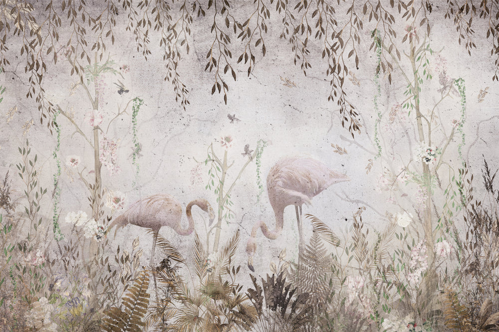 Tapis vinyl FLAMANTS ROSES