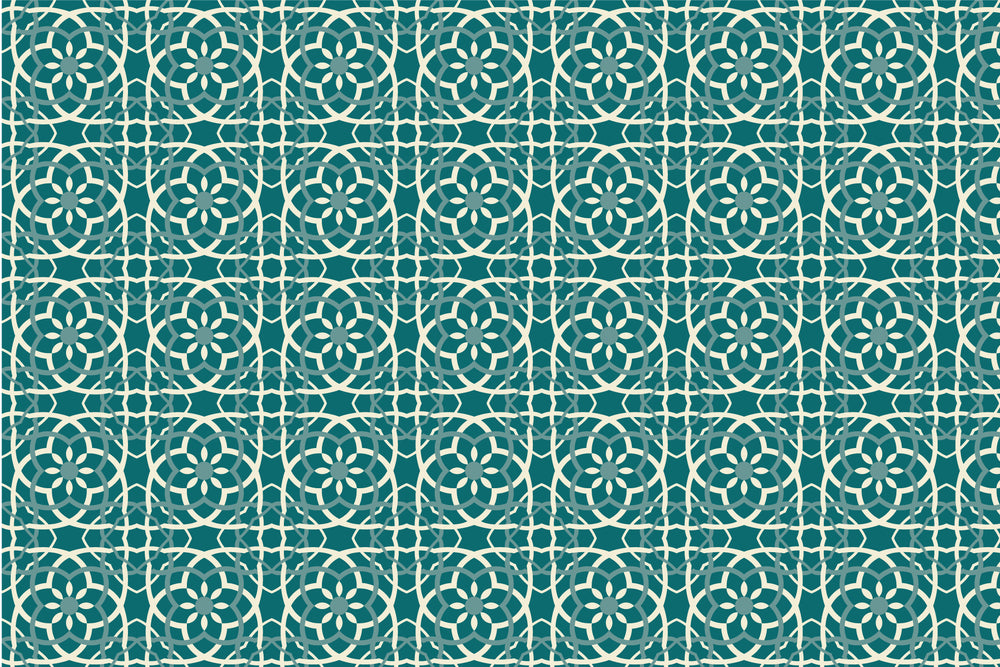 Tapis vinyl CARREAU DE CIMENT VERT -  - MurMurCréation 