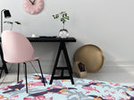 Tapis vinyl TOUCANS ROSES-- MurMurCréation 